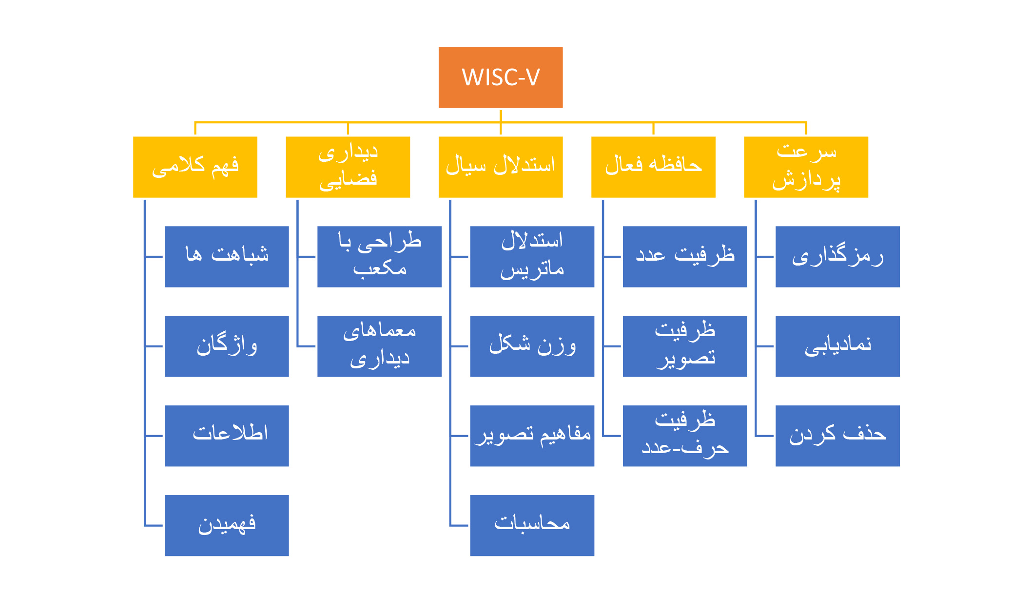 ساختار نسخه پنجم مقیاس های هوش وکسلر کودکان (هنجار ایرانی)